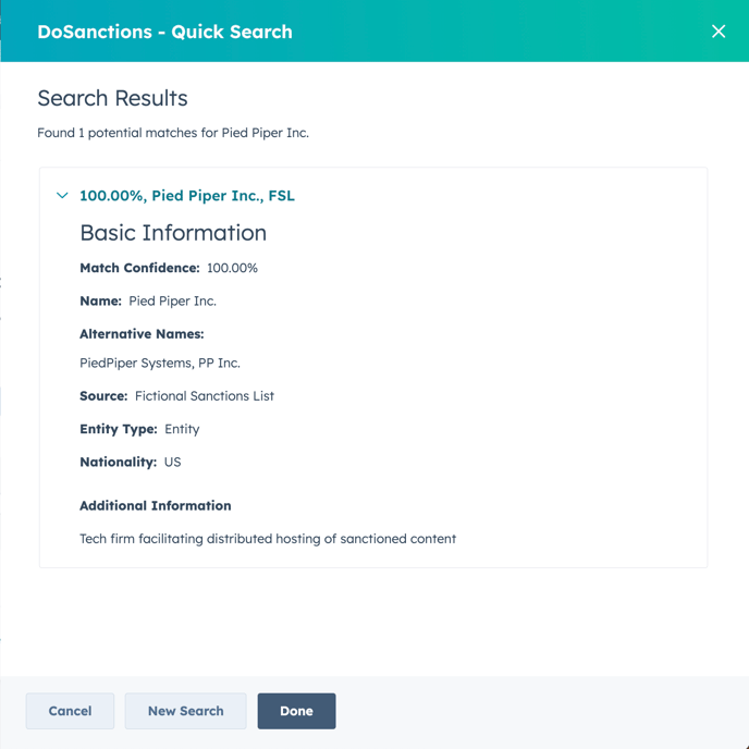 Quick Search -  side panel expand