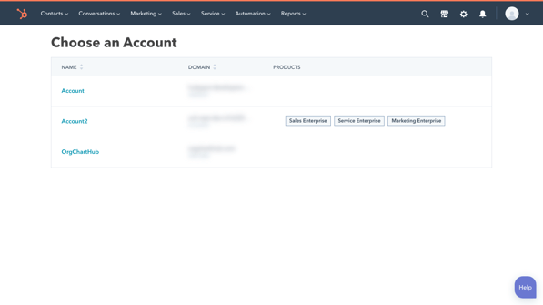 Choose your HubSpot account