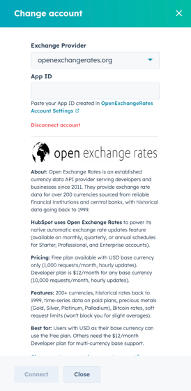DoCurrencies Connect openexchangerates.org