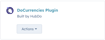 DoCurrencies Plugin inside HubSpot
