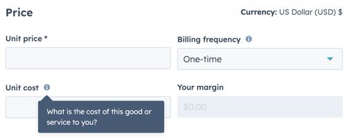 Add the cost of goods in the Unit cost