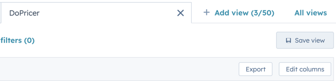 DoPricer view in HubSpot - edit the columns to view more details