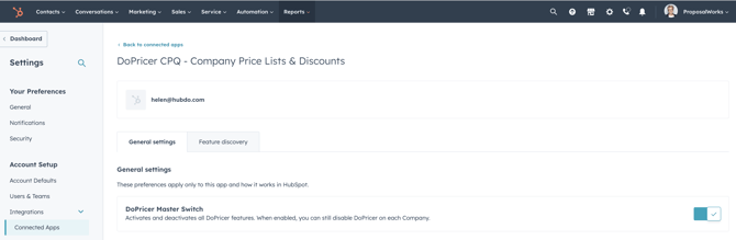 Master Switch for DoPirier on HubSpot