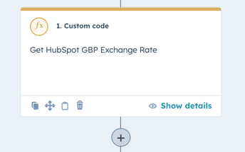 Ops Hub 1 - custom-coded action - Get HubSpot GBP Rate