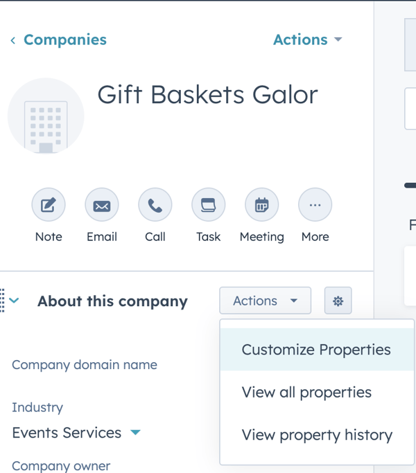 Company view choose Customize Properties and add DoPricer properties