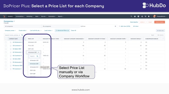 DoPricer Set Price list 1600x900 (HubSpot App Marketplace)