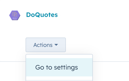 DoQuotes - Go to Settings