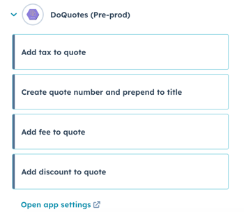 DoQuotes Workflow Action options