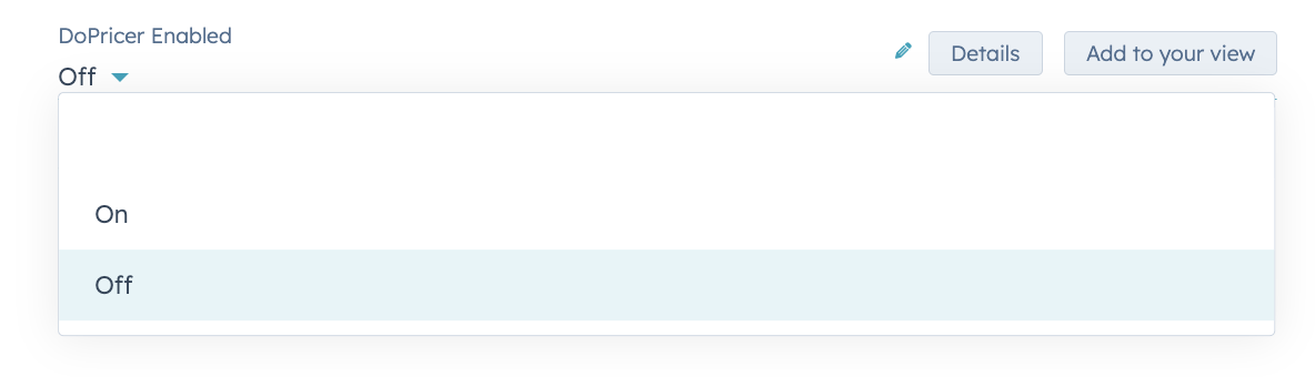 DoPricer > Settings > Company > Enabled